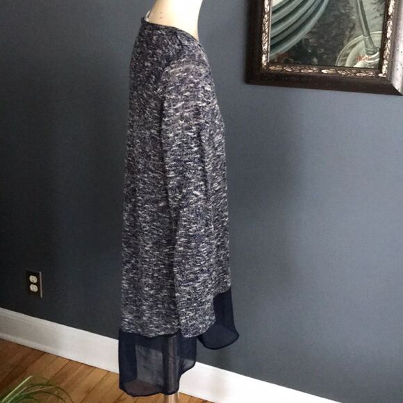 Charming Charlie navy marled chiffon skirted tunic - Picture 4 of 6